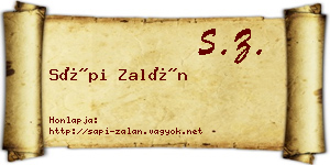 Sápi Zalán névjegykártya